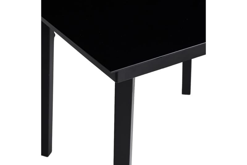 havebord 80x80x74 cm stål og glas sort - Sort - Spisebord & havebord