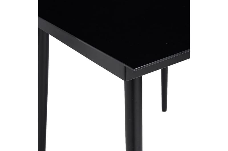 havebord 80x80x74 cm stål og glas sort - Sort - Havemøbler - Havebord - Spisebord & havebord