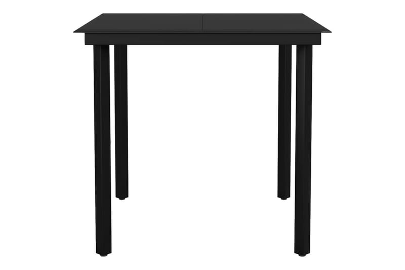 havebord 80x80x74 cm stål og glas sort - Sort - Havemøbler - Havebord - Spisebord & havebord