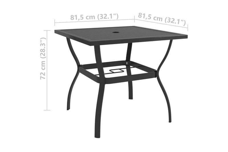 Havebord 81,5x81,5x72 cm stål antracitgrå - Antracit - Spisebord & havebord