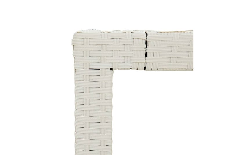 havebord 90x90x75 cm hærdet glas og polyrattan hvid - Hvid - Havemøbler - Havebord - Spisebord & havebord