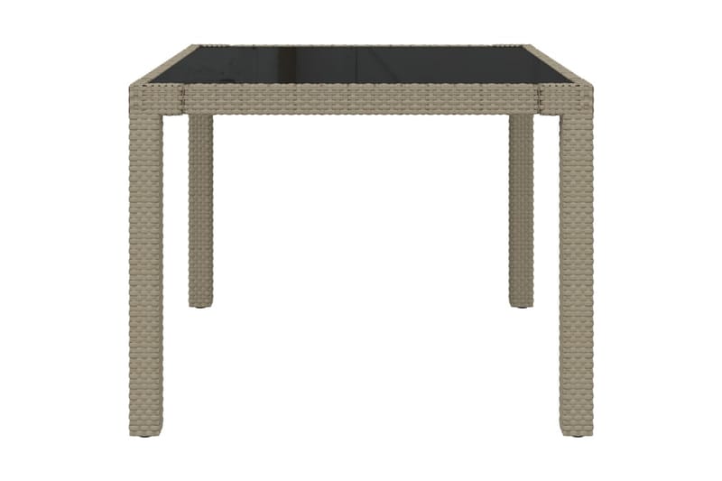 havebord 90x90x75 cm hærdet glas og polyrattan beige - Beige - Havemøbler - Havebord - Spisebord & havebord