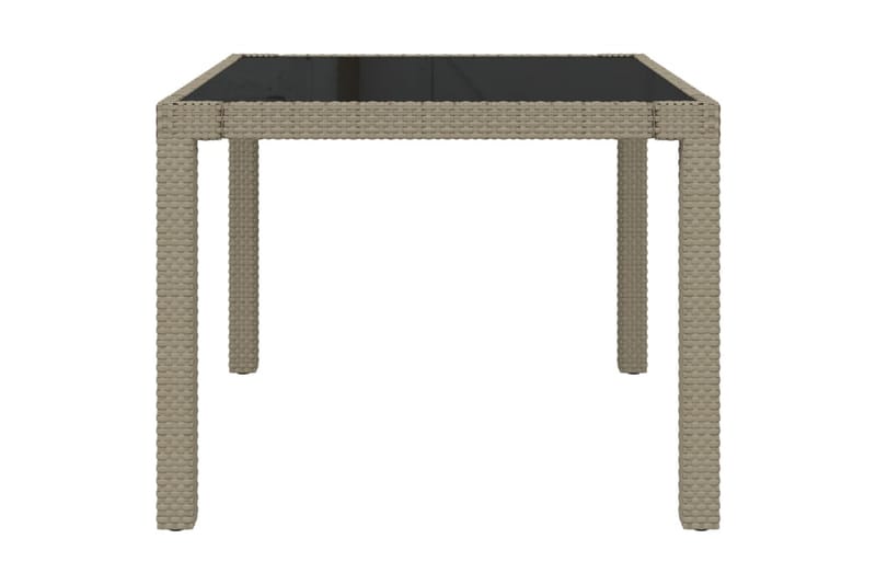 havebord 90x90x75 cm hærdet glas og polyrattan beige - Beige - Spisebord & havebord