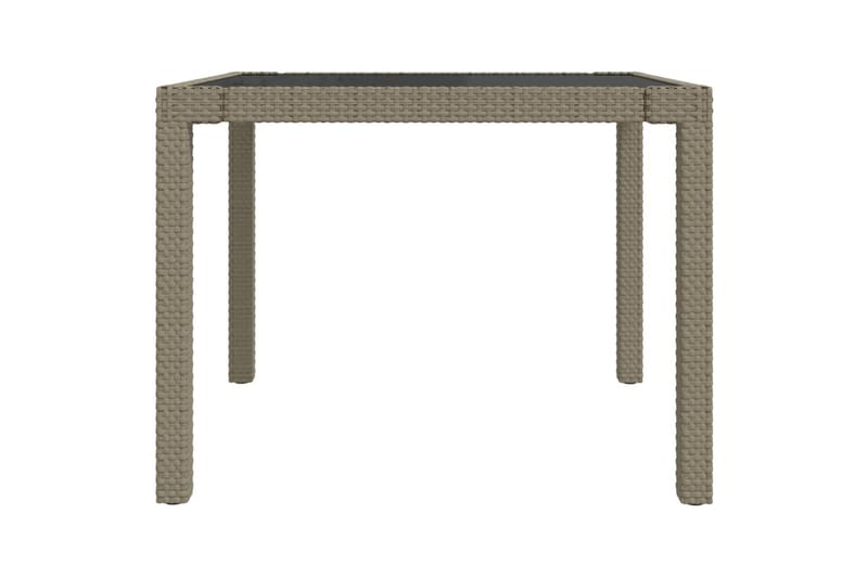 havebord 90x90x75 cm hærdet glas og polyrattan beige - Beige - Havemøbler - Havebord - Spisebord & havebord
