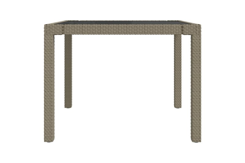 havebord 90x90x75 cm hærdet glas og polyrattan beige - Beige - Spisebord & havebord