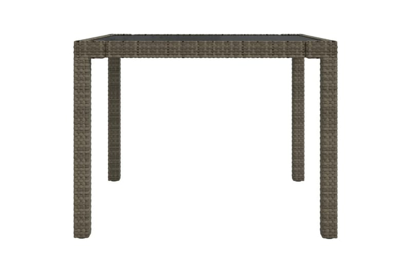 havebord 90x90x75 cm hærdet glas og polyrattan grå - Grå - Havemøbler - Havebord - Spisebord & havebord