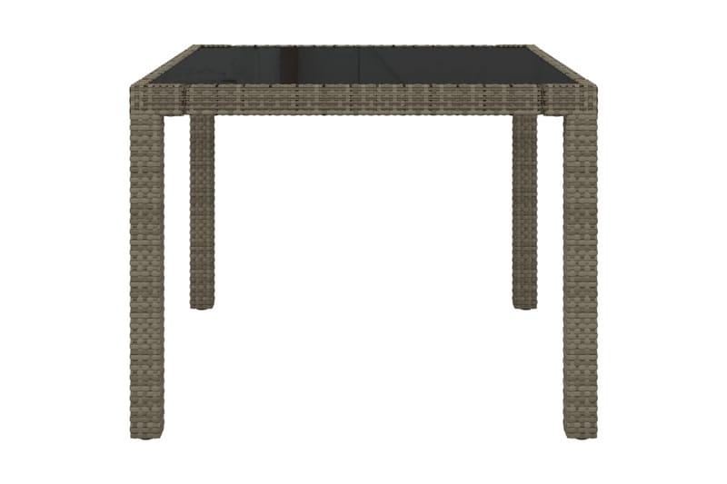 havebord 90x90x75 cm hærdet glas og polyrattan grå - Grå - Havemøbler - Havebord - Spisebord & havebord