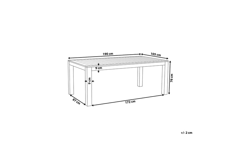 Havebord Eucalyptus 190 x 105 cm MONSANO - Træ / natur - Havemøbler - Havebord - Spisebord & havebord
