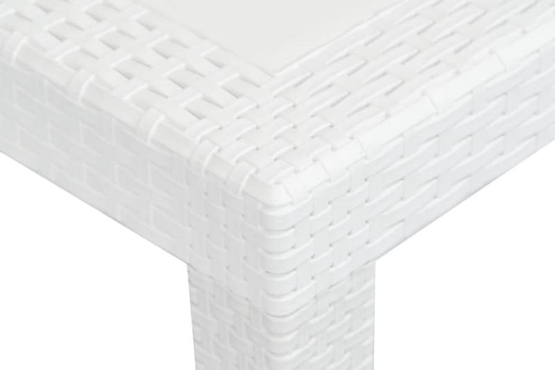 Havebord Hvid 150 X 90 X 72 Cm Plastik Rattanlook - Hvid - Havemøbler - Havebord - Spisebord & havebord