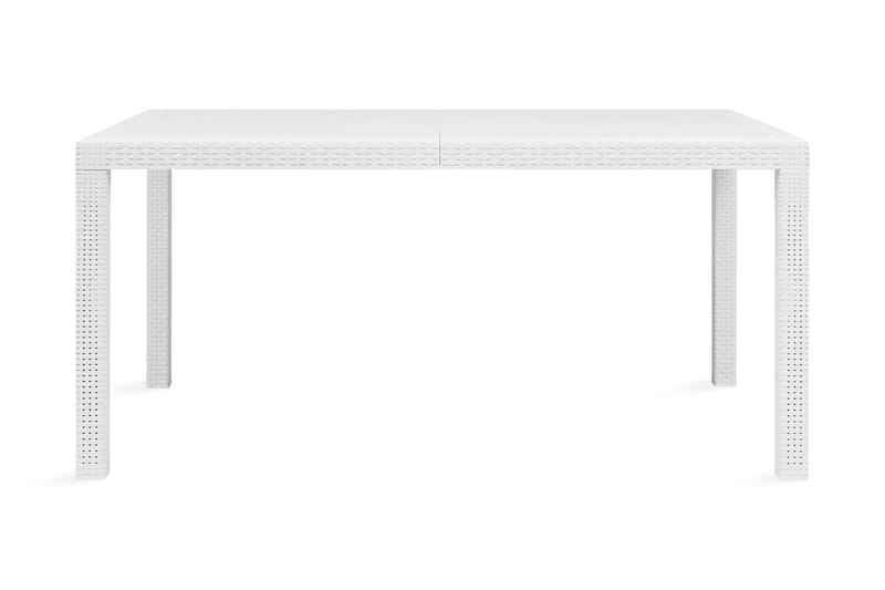 Havebord Hvid 150 X 90 X 72 Cm Plastik Rattanlook - Hvid - Spisebord & havebord