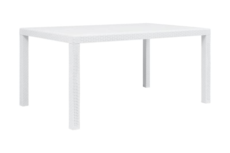 Havebord Hvid 150 X 90 X 72 Cm Plastik Rattanlook - Hvid - Havemøbler - Havebord - Spisebord & havebord
