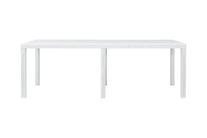 Havebord Hvid 220 X 90 X 72 Cm Plastik Rattanlook - Hvid - Havemøbler - Havebord - Spisebord & havebord