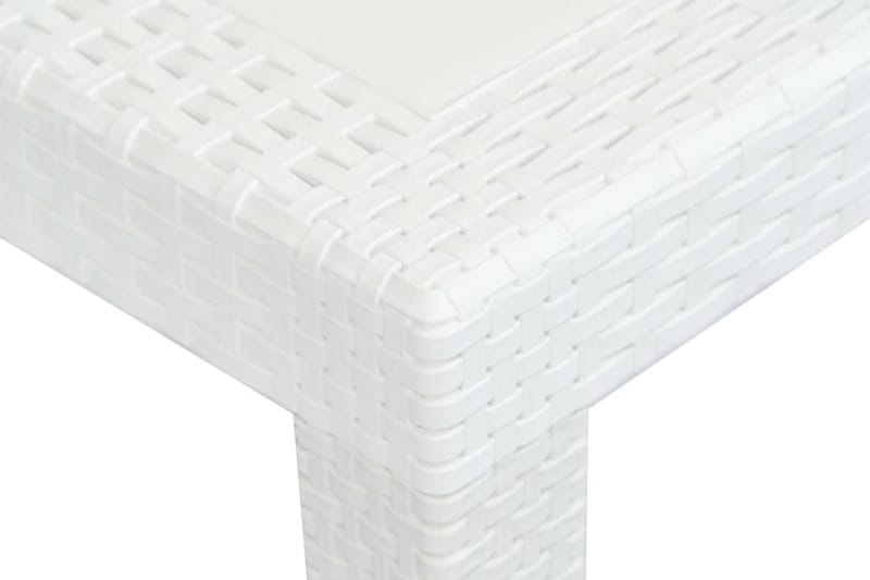 Havebord Hvid 220 X 90 X 72 Cm Plastik Rattanlook - Hvid - Spisebord & havebord