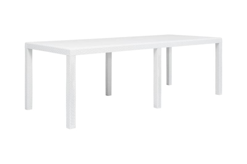 Havebord Hvid 220 X 90 X 72 Cm Plastik Rattanlook - Hvid - Havemøbler - Havebord - Spisebord & havebord
