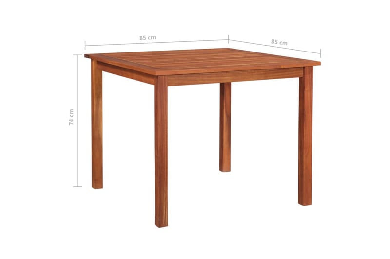 Havebord Massivt Akacietræ 80x80x74 cm - Brun - Havemøbler - Havebord - Spisebord & havebord