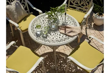 Havebord rundt 90 cm Hvid ANCONA - Hvid - Havemøbler - Havebord - Spisebord & havebord