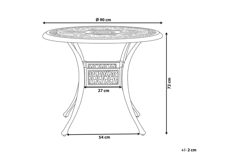 Havebord rundt 90 cm Hvid ANCONA - Hvid - Havemøbler - Havebord - Spisebord & havebord