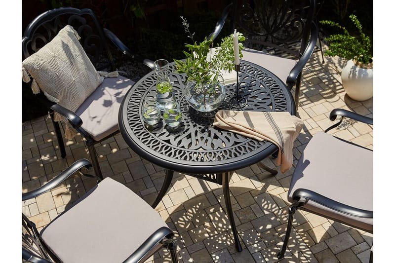 Havebord rundt 90 cm Sort ANCONA - Sort - Havemøbler - Havebord - Spisebord & havebord