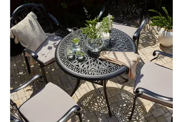 Havebord rundt 90 cm Sort ANCONA - Sort - Havemøbler - Havebord - Spisebord & havebord