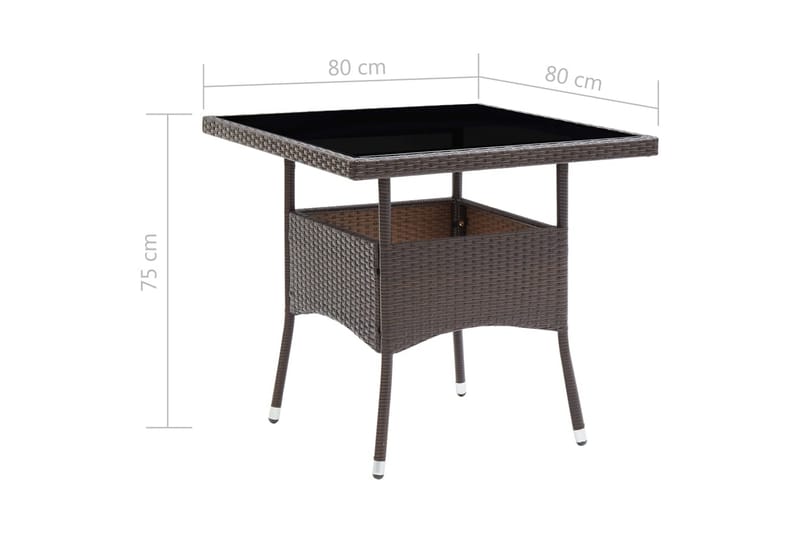 Havebord Polyrattan Brun - Brun - Havemøbler - Havebord - Spisebord & havebord