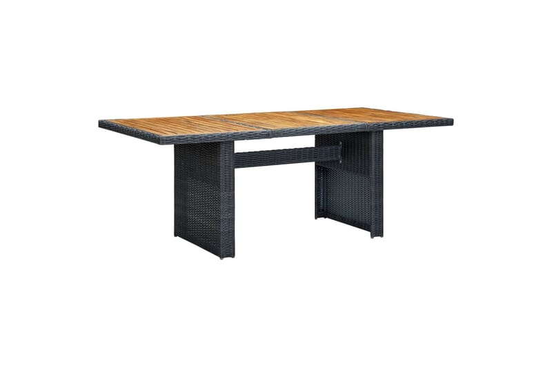 Havebord polyrattan og massivt akacietræ mørkegrå - Grå - Havemøbler - Havebord - Spisebord & havebord