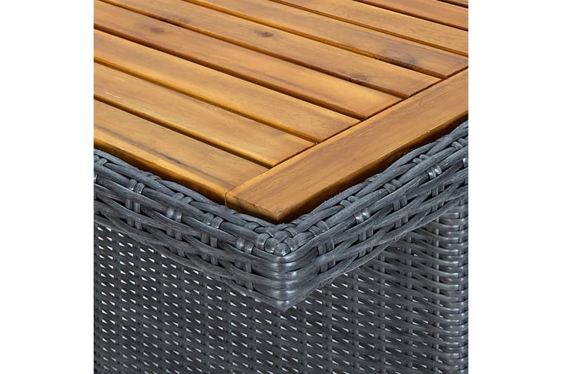 Havebord polyrattan og massivt akacietræ mørkegrå - Grå - Havemøbler - Havebord - Spisebord & havebord