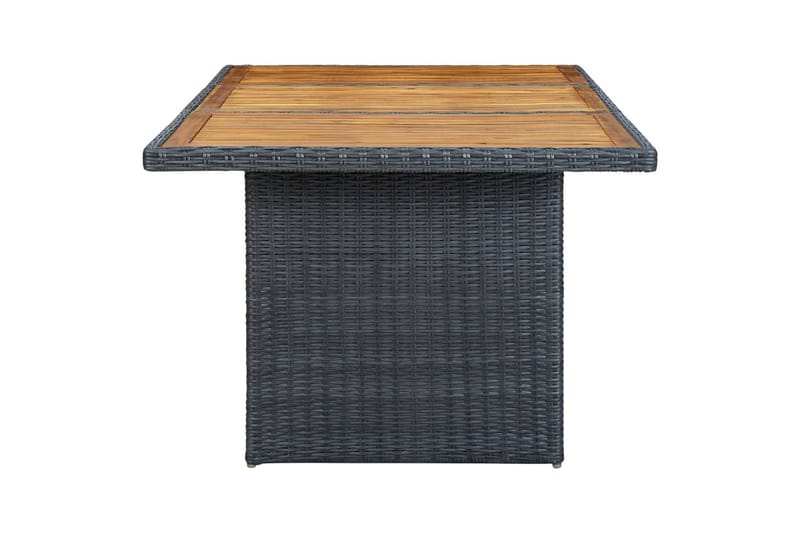 Havebord polyrattan og massivt akacietræ mørkegrå - Grå - Havemøbler - Havebord - Spisebord & havebord