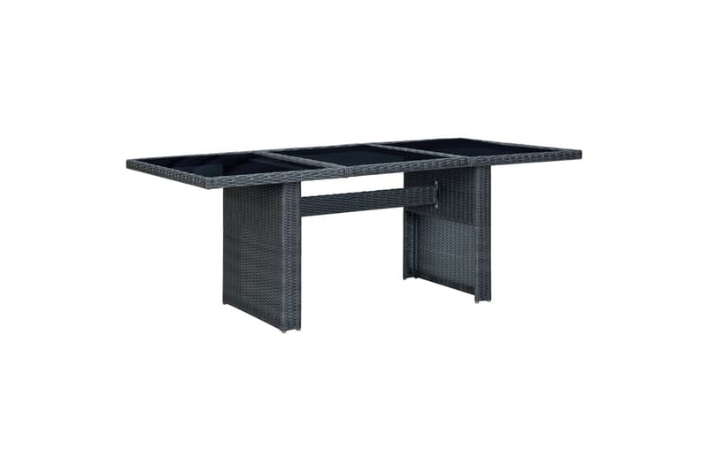 Havebord polyrattan og hærdet glas mørkegrå - Grå - Spisebord & havebord