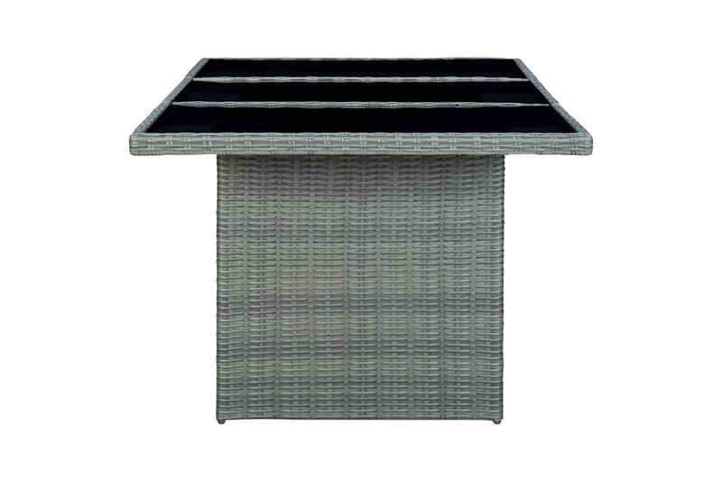 Havebord polyrattan og hærdet glas lysegrå - Grå - Havemøbler - Havebord - Spisebord & havebord