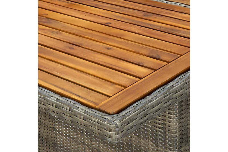 Havebord polyrattan og massivt akacietræ brun - Brun - Havemøbler - Havebord - Spisebord & havebord