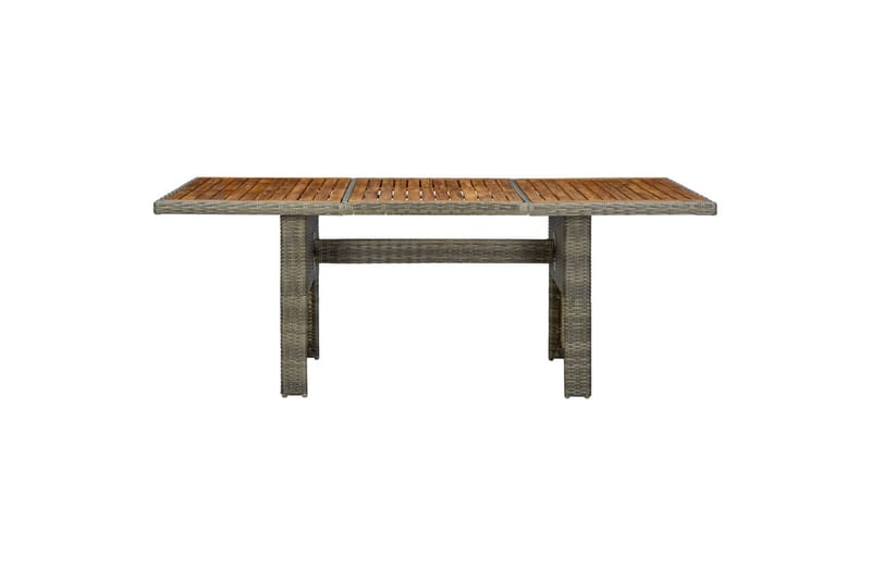 Havebord polyrattan og massivt akacietræ brun - Brun - Havemøbler - Havebord - Spisebord & havebord