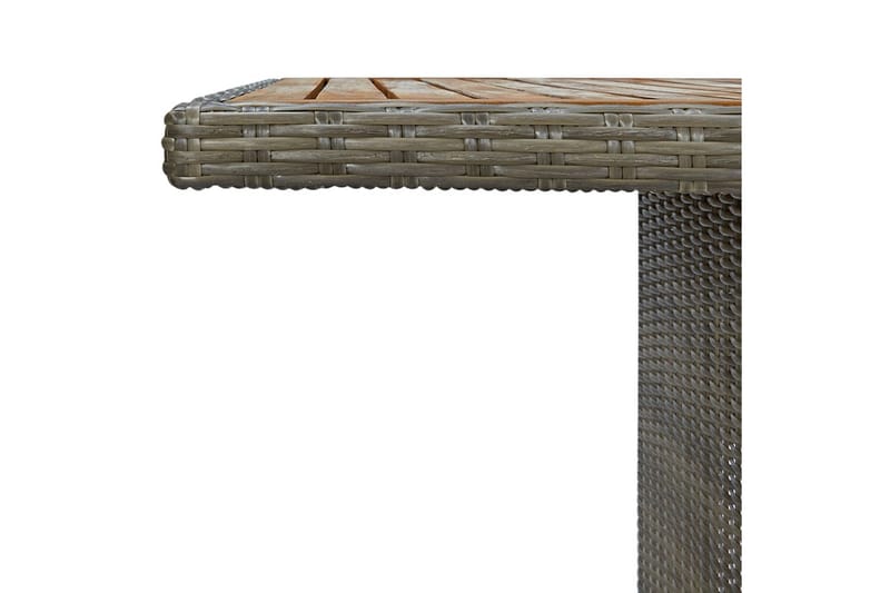 Havebord polyrattan og massivt akacietræ brun - Brun - Havemøbler - Havebord - Spisebord & havebord