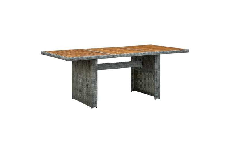 Havebord polyrattan og massivt akacietræ lysegrå - Grå - Havemøbler - Havebord - Spisebord & havebord