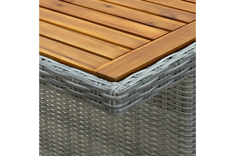 Havebord polyrattan og massivt akacietræ lysegrå - Grå - Havemøbler - Havebord - Spisebord & havebord