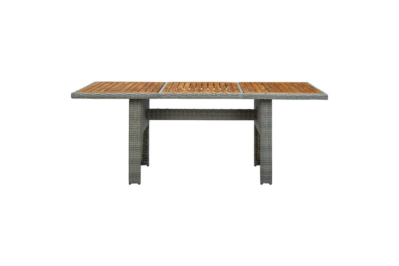 Havebord polyrattan og massivt akacietræ lysegrå - Grå - Havemøbler - Havebord - Spisebord & havebord