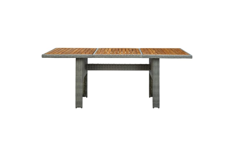Havebord polyrattan og massivt akacietræ lysegrå - Grå - Spisebord & havebord
