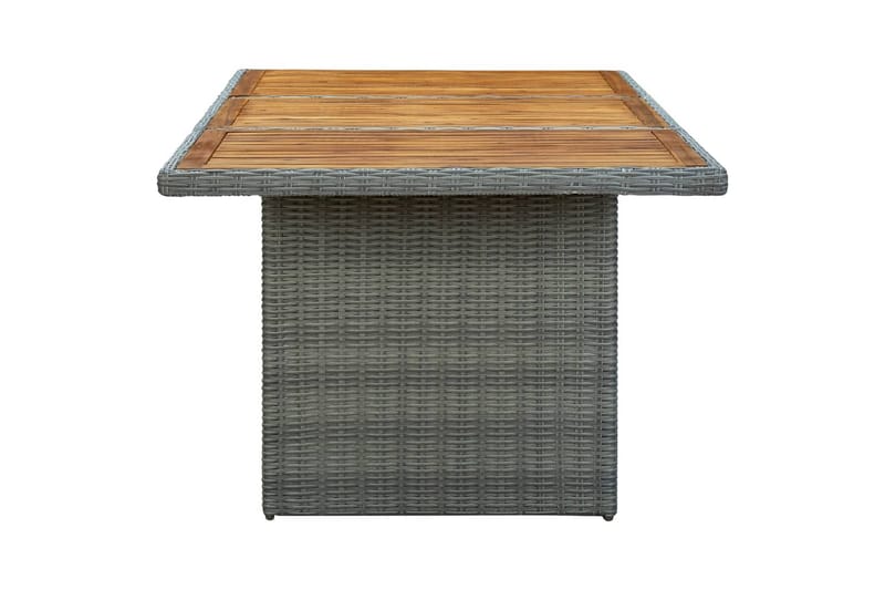 Havebord polyrattan og massivt akacietræ lysegrå - Grå - Havemøbler - Havebord - Spisebord & havebord