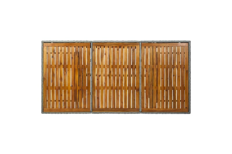 Havebord polyrattan og massivt akacietræ lysegrå - Grå - Havemøbler - Havebord - Spisebord & havebord