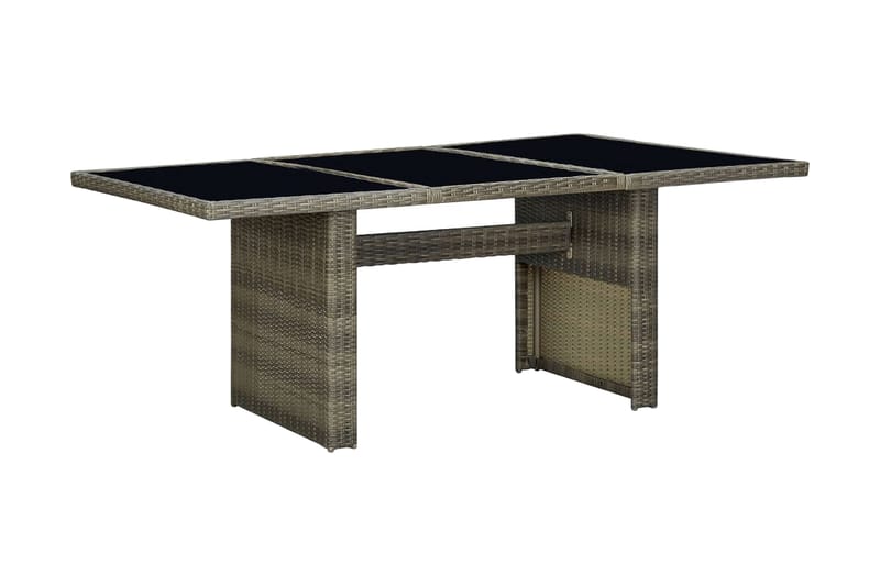 Havebord polyrattan og hærdet glas brun - Brun - Havemøbler - Havebord - Spisebord & havebord