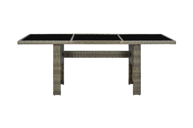 Havebord polyrattan og hærdet glas brun - Brun - Havemøbler - Havebord - Spisebord & havebord