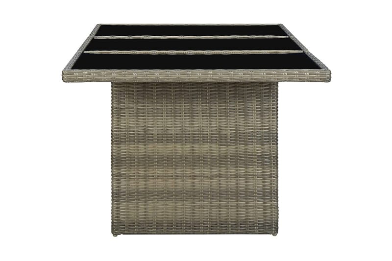 Havebord polyrattan og hærdet glas brun - Brun - Havemøbler - Havebord - Spisebord & havebord