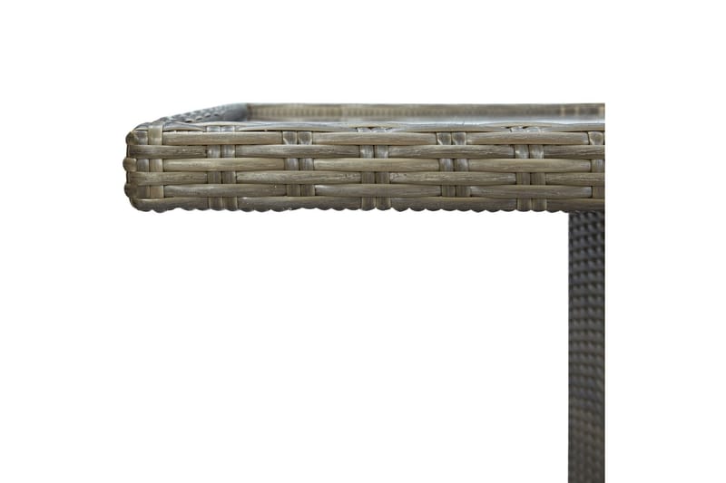 Havebord polyrattan og hærdet glas brun - Brun - Havemøbler - Havebord - Spisebord & havebord