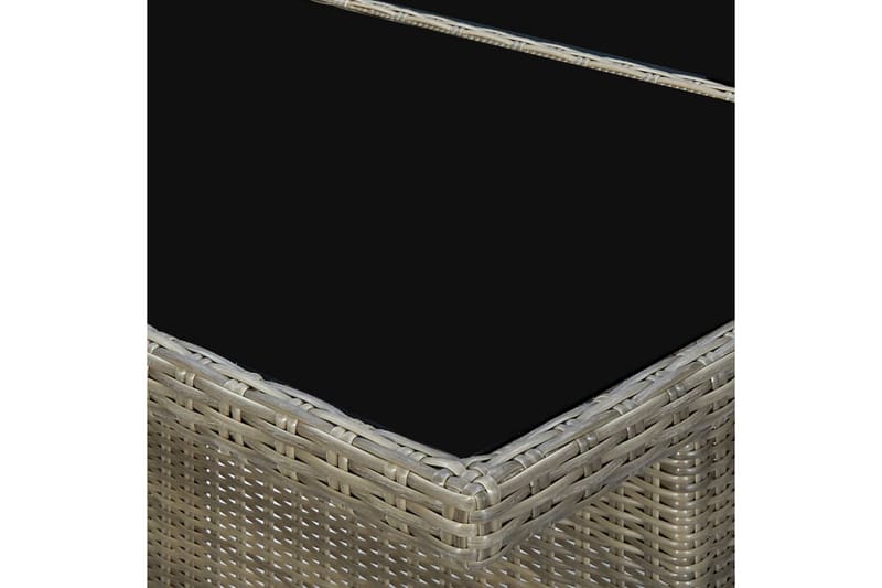 Havebord polyrattan og hærdet glas brun - Brun - Havemøbler - Havebord - Spisebord & havebord