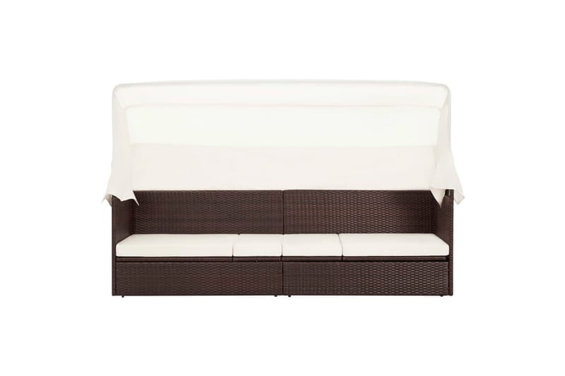 Havesofa Med Baldakin Polyrattan Brun - Havemøbler - Havebord - Spisebord & havebord
