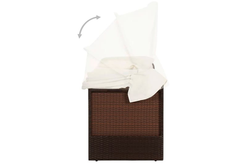 Havesofa Med Baldakin Polyrattan Brun - Havemøbler - Havebord - Spisebord & havebord