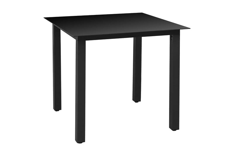 Havespisebord Glas Aluminium 80 X 80 X 74 Cm Sort - Sort - Havemøbler - Havebord - Spisebord & havebord