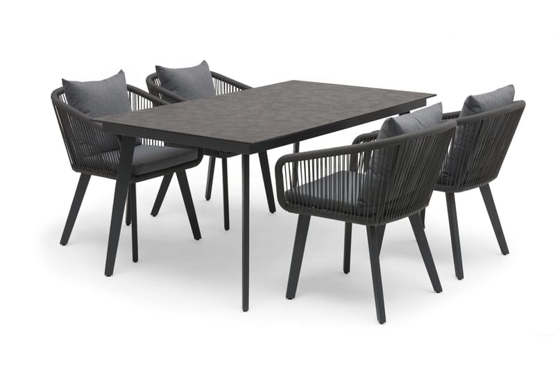Hillerstorp Hunneslätt havebord 90x150 cm - Sort|Grå - Havemøbler - Havebord - Spisebord & havebord