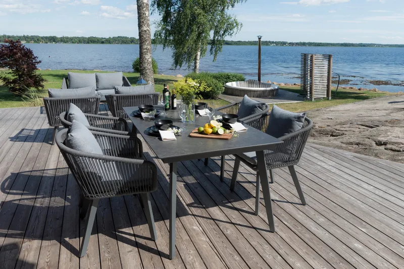 Hillerstorp Hunneslätt havebord 90x150 cm - Sort|Grå - Havemøbler - Havebord - Spisebord & havebord