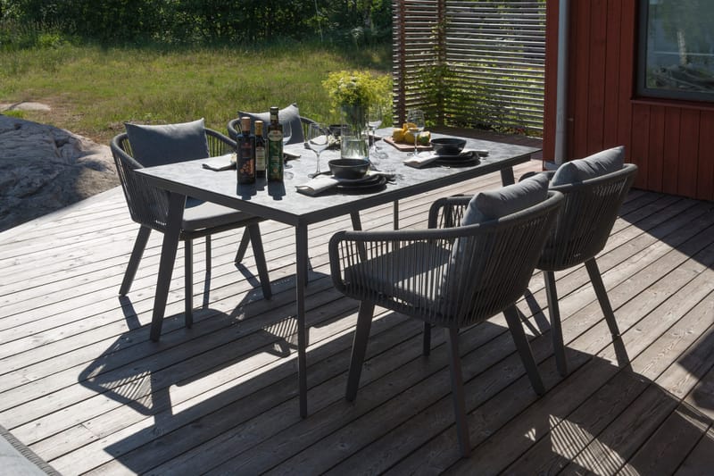 Hillerstorp Hunneslätt havebord 90x150 cm - Sort|Grå - Havemøbler - Havebord - Spisebord & havebord