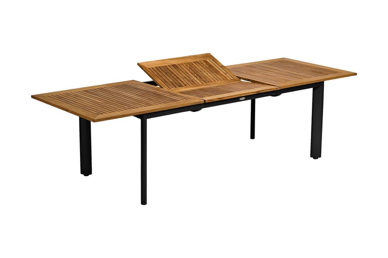 Hillerstorp Nydala Udvideligt Havebord 96x200-280 cm - Teak/Sort - Havemøbler - Havebord - Spisebord & havebord